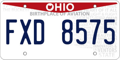 OH license plate FXD8575