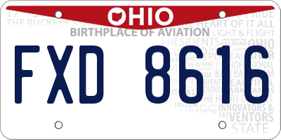 OH license plate FXD8616