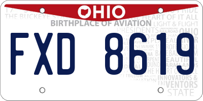 OH license plate FXD8619