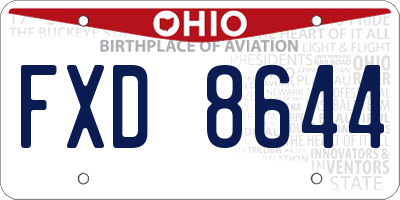 OH license plate FXD8644