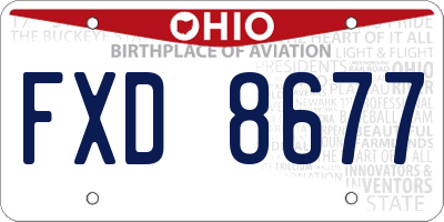 OH license plate FXD8677