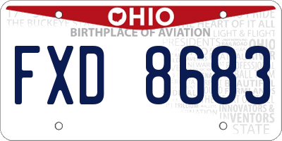 OH license plate FXD8683