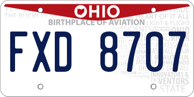 OH license plate FXD8707