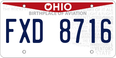 OH license plate FXD8716