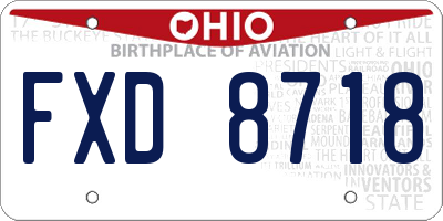 OH license plate FXD8718