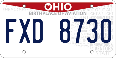 OH license plate FXD8730