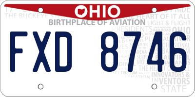 OH license plate FXD8746