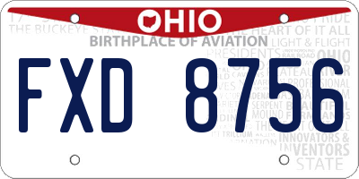 OH license plate FXD8756