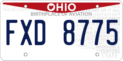 OH license plate FXD8775