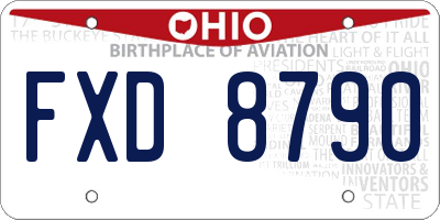 OH license plate FXD8790