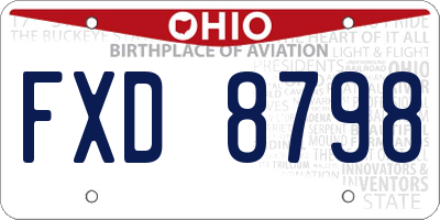OH license plate FXD8798