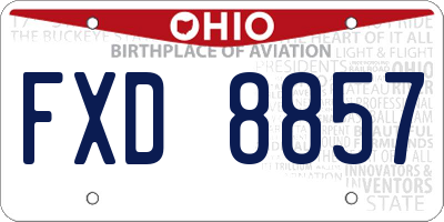 OH license plate FXD8857