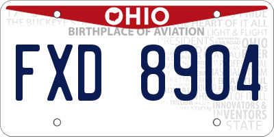 OH license plate FXD8904