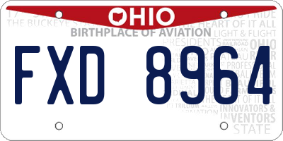 OH license plate FXD8964