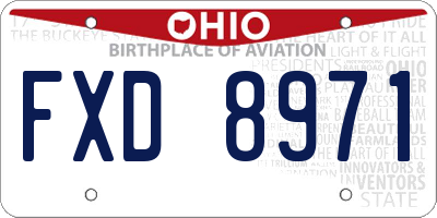 OH license plate FXD8971