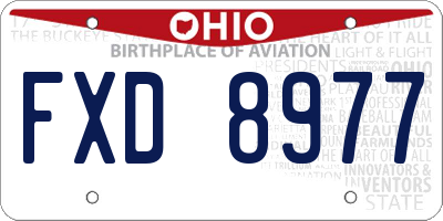 OH license plate FXD8977