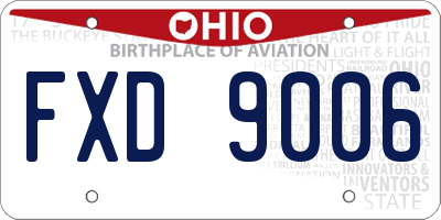 OH license plate FXD9006