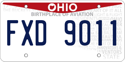 OH license plate FXD9011
