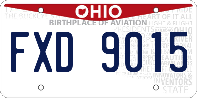OH license plate FXD9015