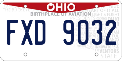OH license plate FXD9032
