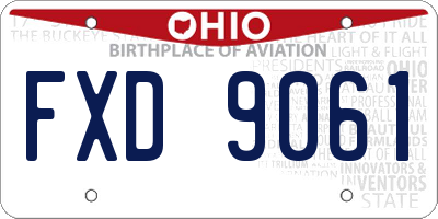 OH license plate FXD9061