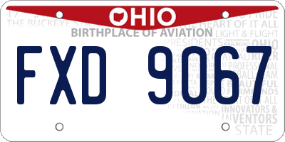 OH license plate FXD9067