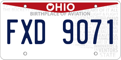 OH license plate FXD9071