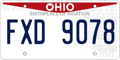 OH license plate FXD9078