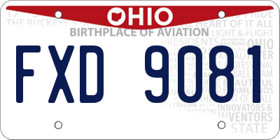 OH license plate FXD9081
