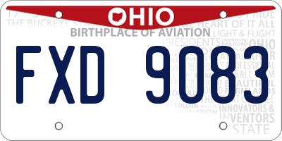 OH license plate FXD9083