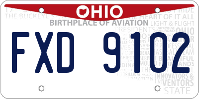 OH license plate FXD9102