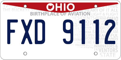OH license plate FXD9112