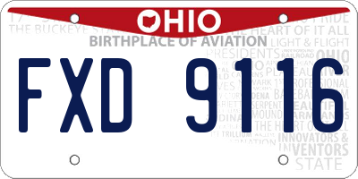 OH license plate FXD9116