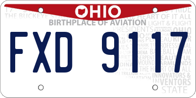 OH license plate FXD9117