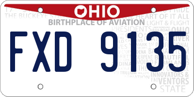 OH license plate FXD9135