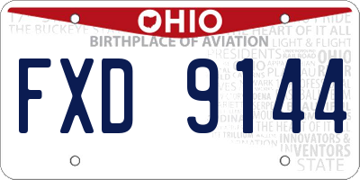 OH license plate FXD9144