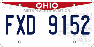 OH license plate FXD9152