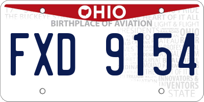 OH license plate FXD9154