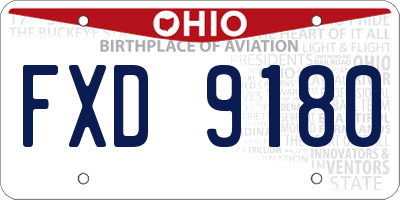OH license plate FXD9180