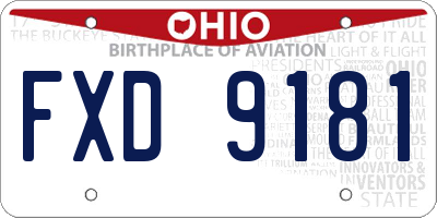 OH license plate FXD9181