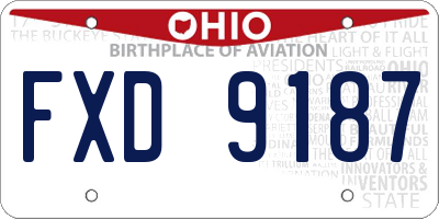 OH license plate FXD9187
