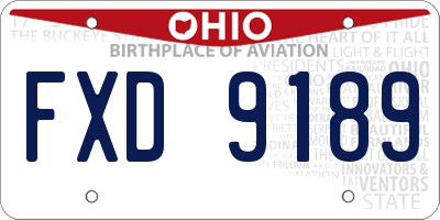 OH license plate FXD9189