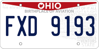 OH license plate FXD9193