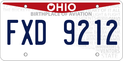 OH license plate FXD9212