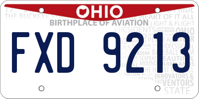 OH license plate FXD9213