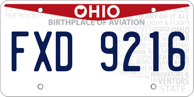 OH license plate FXD9216
