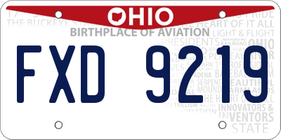 OH license plate FXD9219