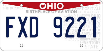 OH license plate FXD9221