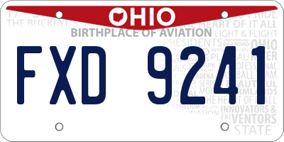 OH license plate FXD9241