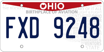 OH license plate FXD9248